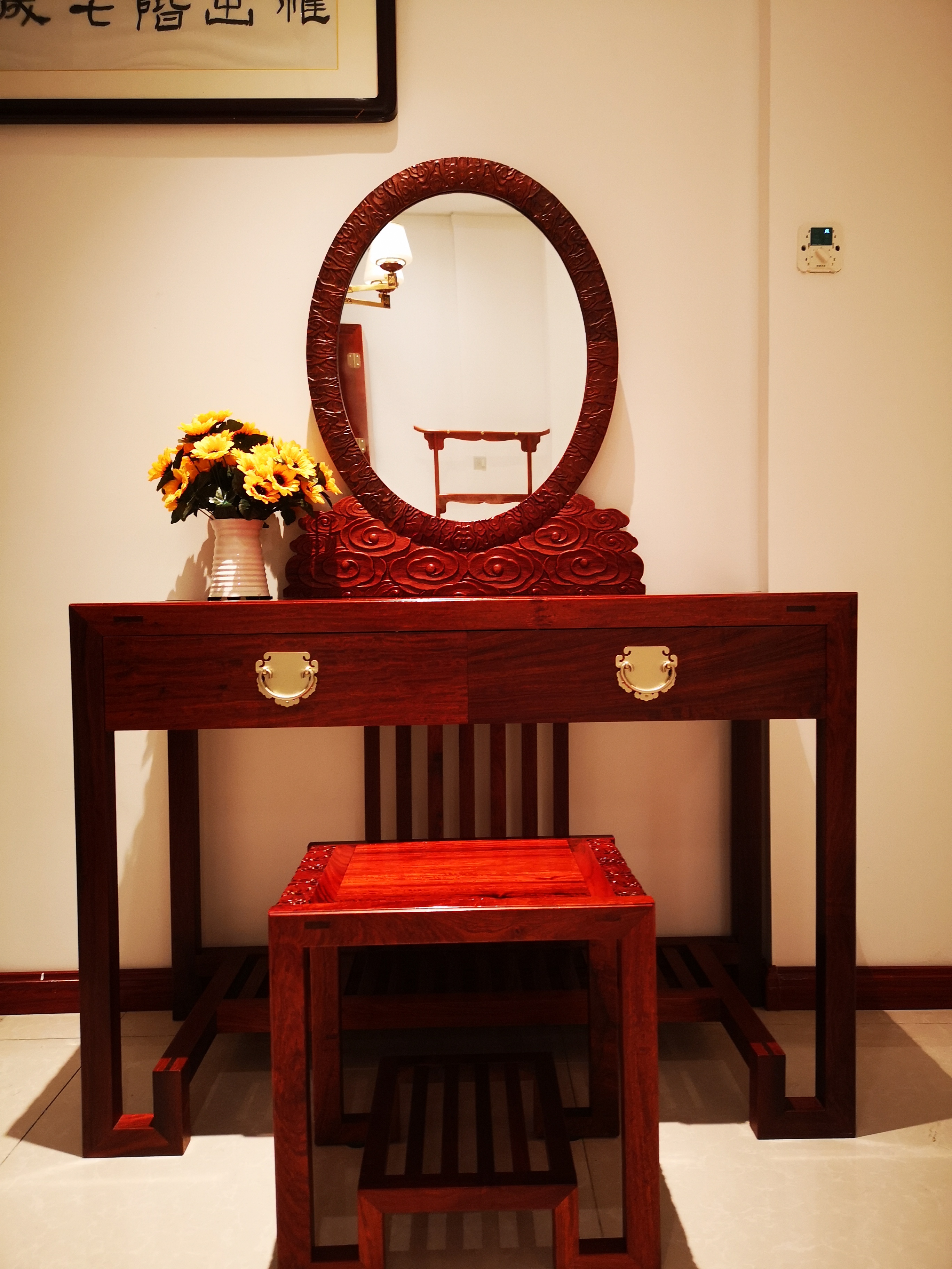 花梨木梳妆台陕西红木家具中式家具大果紫檀厂家销售价格