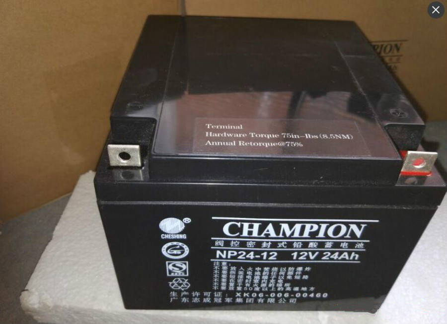 CHAMPION蓄电池NP24-12 12V24AH UPS主机电瓶阀控式储能应急