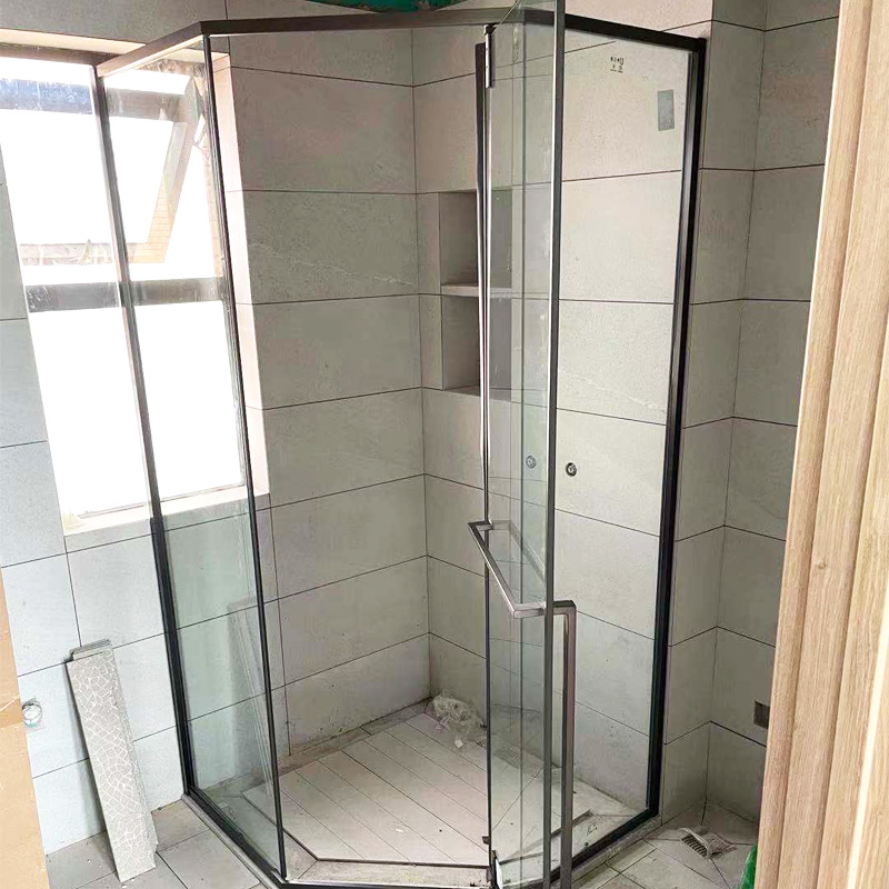 定制全包边钻石型淋浴隔断