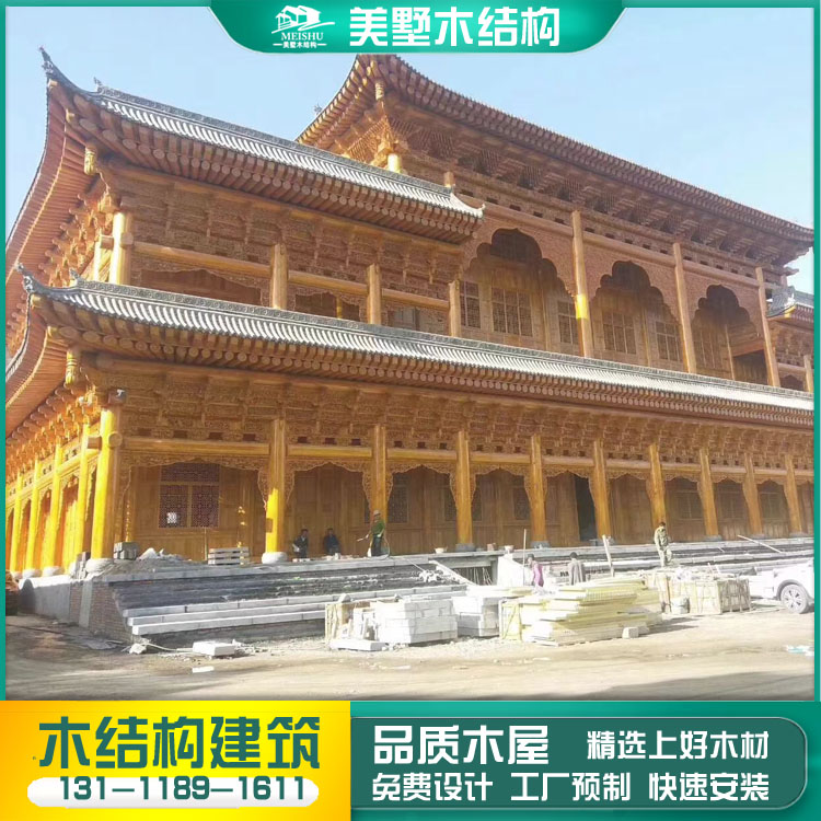 仿古木建筑建设 古建木结构仿古牌楼 成都木结构建筑工程 