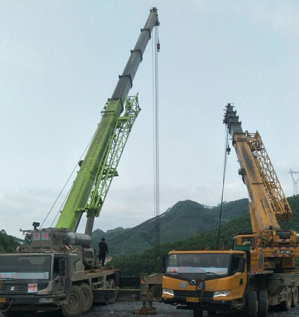 罗山县大型吊车出租 12-500吨吊车租赁价格 风电安装