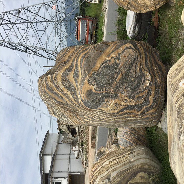 文山大型石场天然园林小型自然景观石 小造景斑马石 景观吨位斑马石