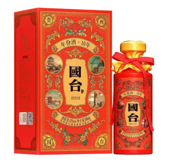 河南地区 国台价格  贵州国台酒业 国台十年/10年价格 中国红 500ml 53度酱香型白酒
