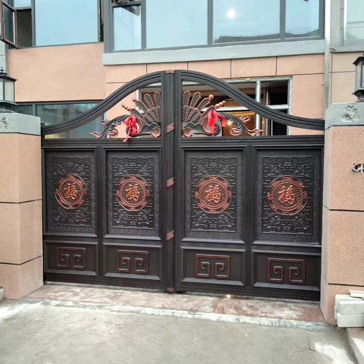 定制铝合金双开门  别墅铝艺大门厂家直销   防盗铝艺大门