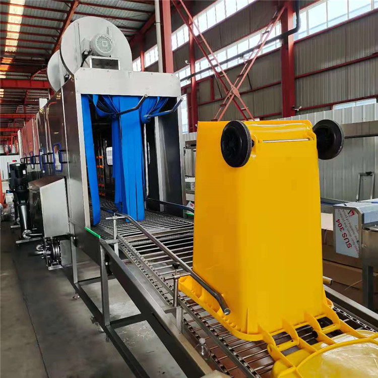 河北垃圾桶清洗机 带统一排水管容器清洗设备 医疗垃圾桶清洗消毒一体机