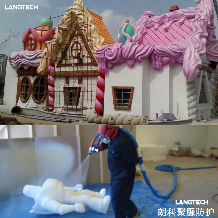 影视道具雕塑聚脲弹性体防护防水防腐涂料施工喷涂