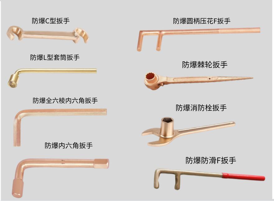 防爆防滑F扳手 方头F扳手 圆柄压花F扳手 防爆工具铜扳手 厂家直销