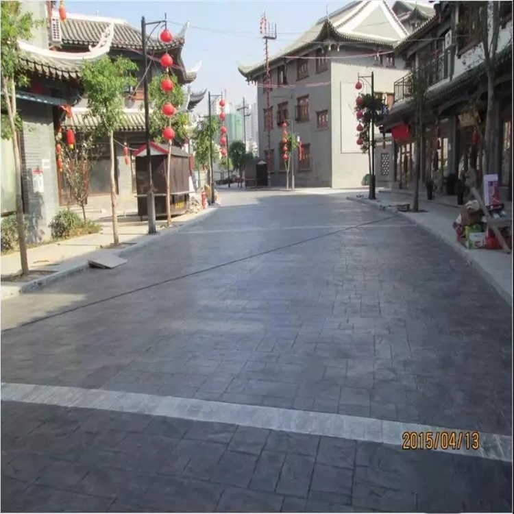 安徽艺术透水地坪施工 安徽景区透水地坪  彩色压模混凝土厂家 日晨