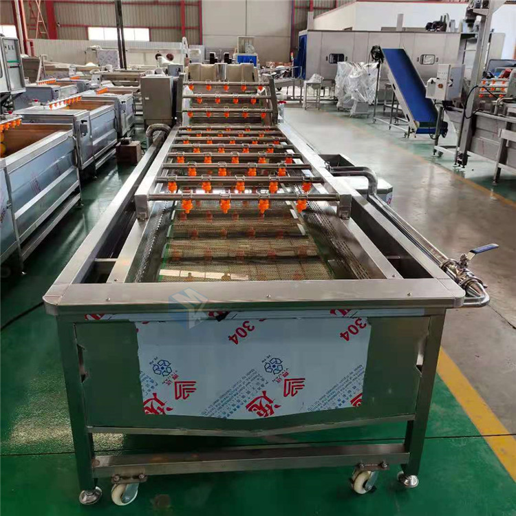 自动化高效率苹果清洗机 商用化果蔬加工流水线 不锈钢气泡清洗机价格