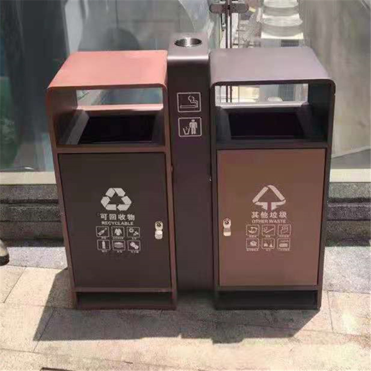 深圳光明区仿古景区垃圾桶 分类果皮箱