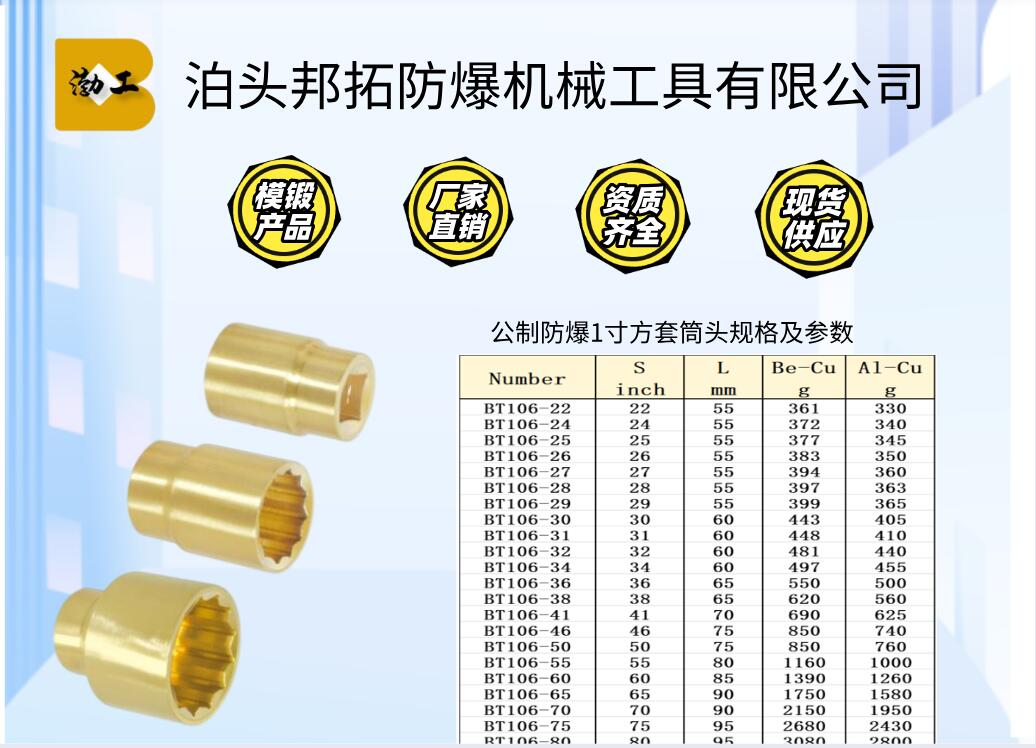 邦拓防爆工具  防爆重型3/4"方盒装套装套筒扳手14件套/26件套21件套 套筒附件