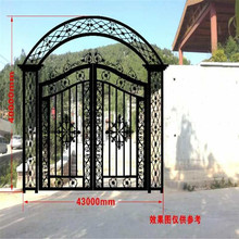 厂家定做农家院围墙大门  久皓  电动铁艺大门设计安装