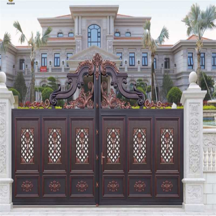 供应厂家庭院铝艺门 典雅美观 高端铝艺大门 久皓