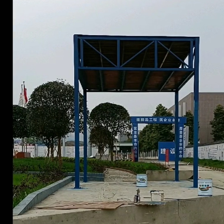  施工安全通道 长期供应  单立柱钢筋加工棚  施工钢筋防护棚 永邦建筑