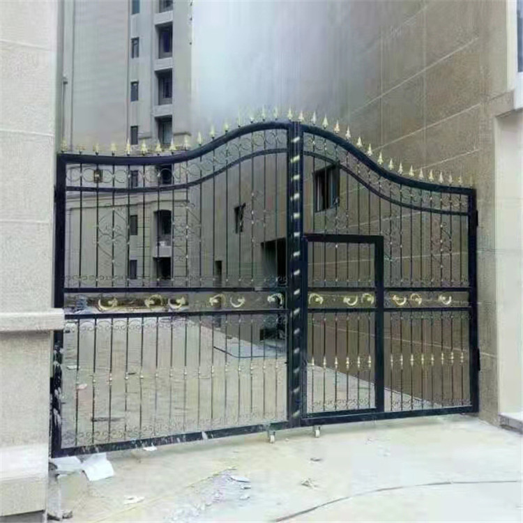 庭院小区别墅铁艺栅栏大门 厂房防盗铸铁花铁艺大门 工程建筑铁艺大门