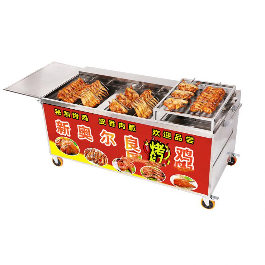 慧采煤气烤鸡炉 翻滚烤鸡炉 木炭自动烤鸡炉