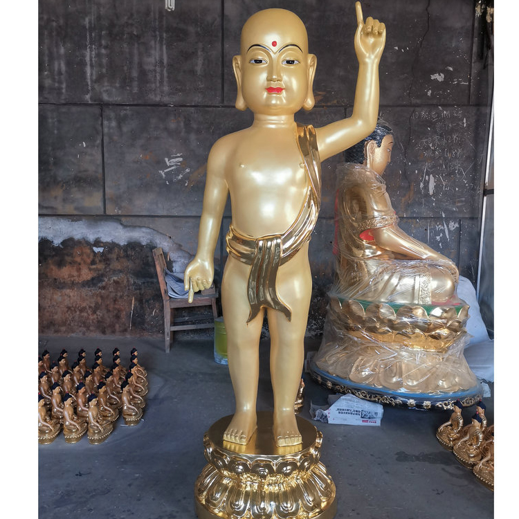 铜太子佛 浴佛释迦牟尼佛像 指天指地风水摆件 工艺品佛铜像