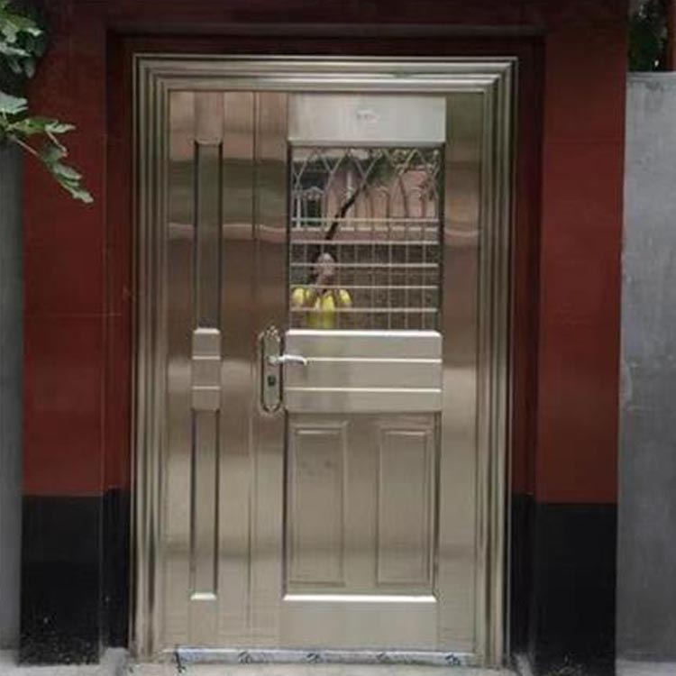 按需生产 不锈钢楼宇对讲门 防盗楼宇门 欢迎来电咨询 黑钛金不锈钢楼宇门