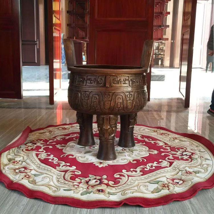 广场大型圆铜鼎 三足仿古铜鼎