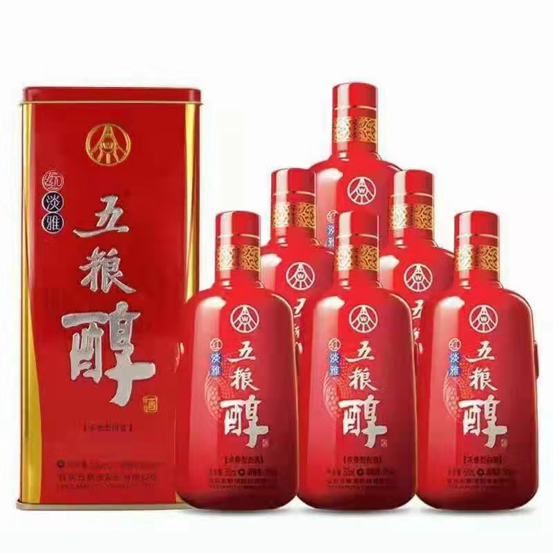 五粮醇红淡雅  50度500ml浓香型白酒  郑州发货
