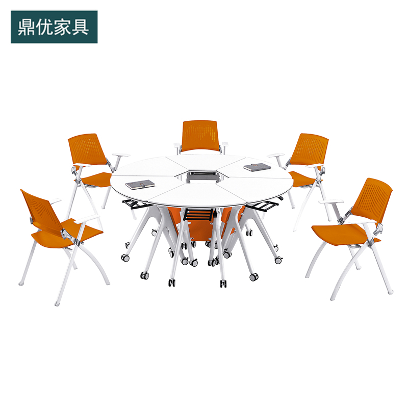 鼎优培训桌椅 扇形折叠学生桌 智慧教室互动桌椅厂家