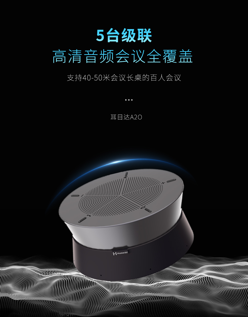 耳目达 Hamedal A20 视频会议全向麦克风  桌面USB 降噪会议扬声器 长距离拾音