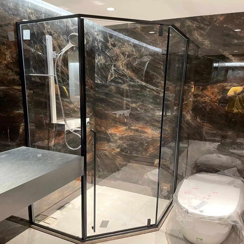 极窄哑黑钻石型淋浴房隔断