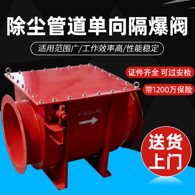 南通单向隔爆阀 无焰泄放爆破口泄爆片阻燃器 管道除尘器防爆泄爆阀无火焰泄爆装置德锐特