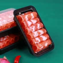 肉片盒  羊肉卷肥牛卷包装盒 肉卷托盘 食品冷鲜 肉包装盒 火锅肉块肉片肉品包装盒 带透明盖托盒