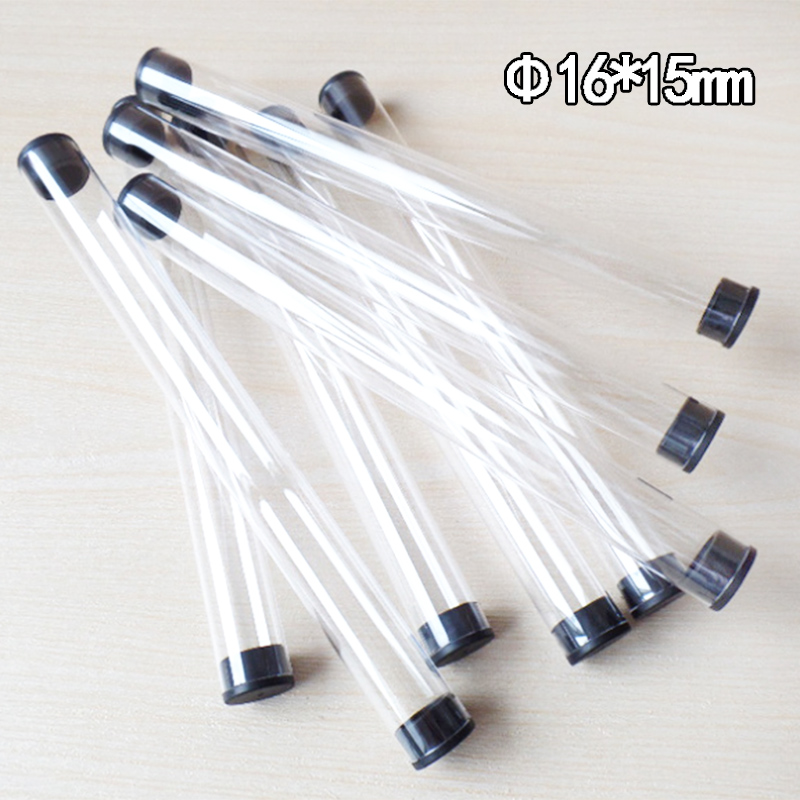 包装管带盖pvc透明塑料包装管 直径16mm镊子眉笔包装管塑料圆管
