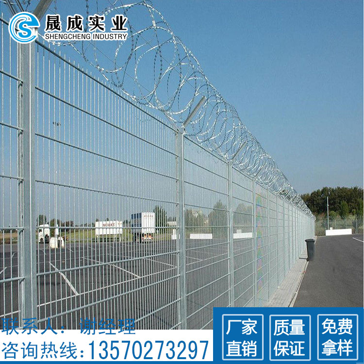 惠州外围墙防护栏 防爬刺绳 揭阳海关监狱围墙围栏定制