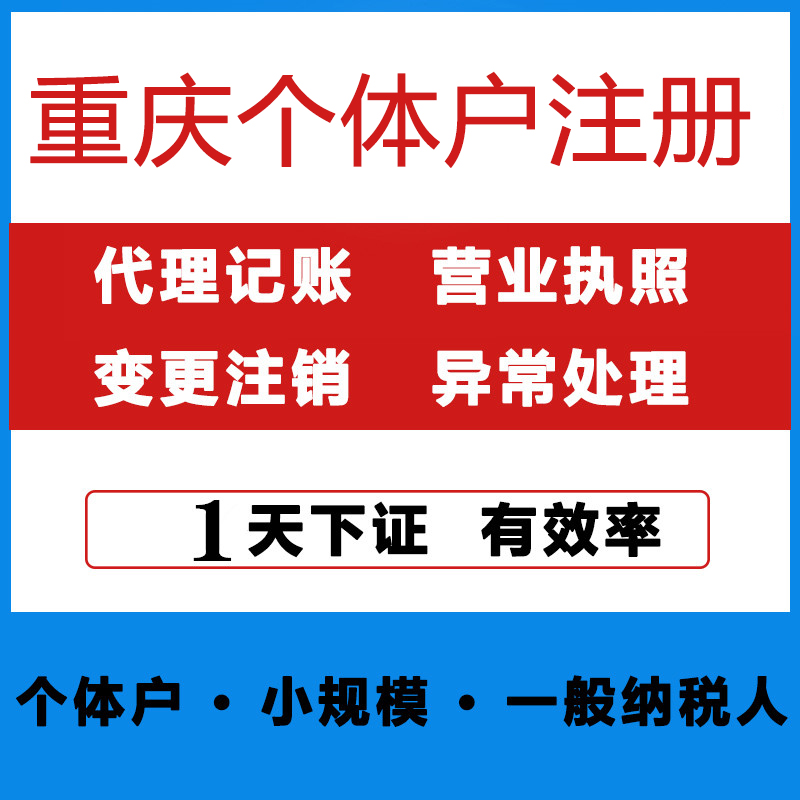 重庆南岸区个体户营业执照代办3天拿证