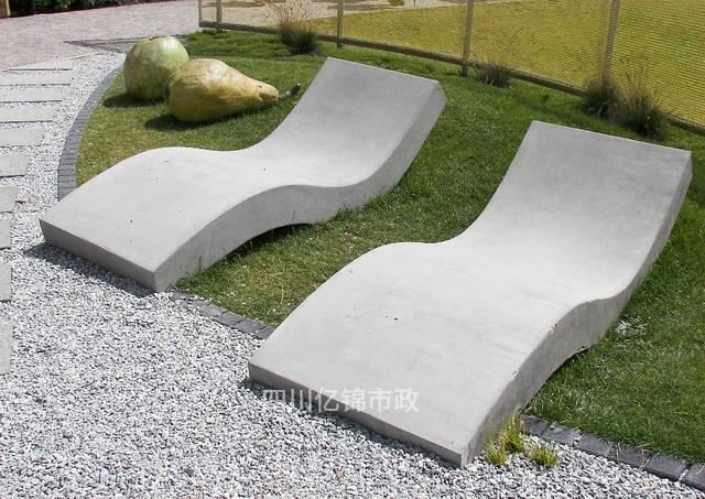 清水混凝土预制挂板异形坐凳景观构件