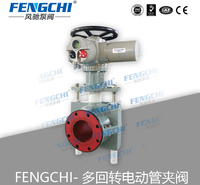 重型电动多回转调节型管夹阀