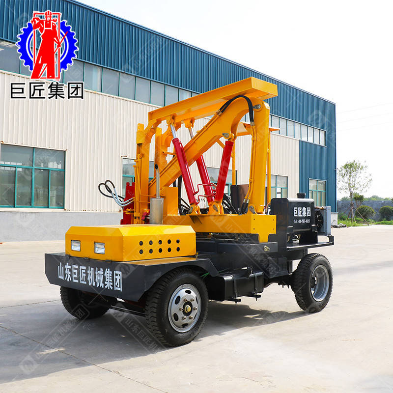 华夏巨匠DZL型小四轮护栏打桩机 高速公路波形护栏打桩机