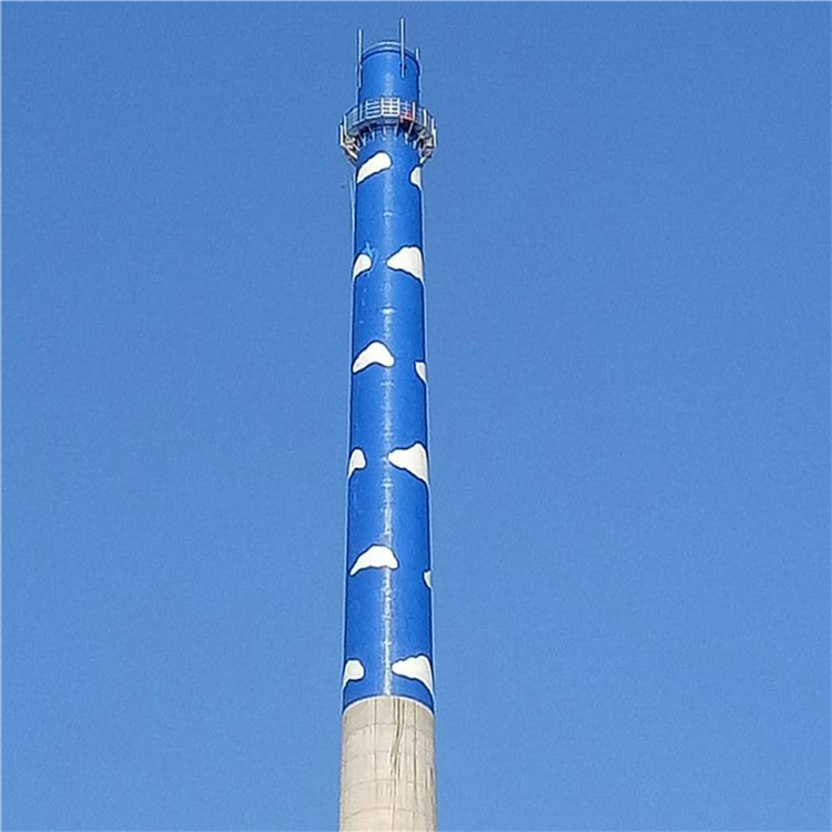 80m烟囱写字美化刷油漆 