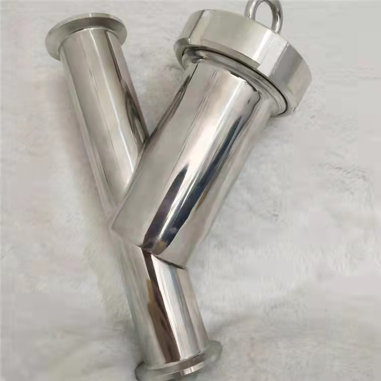 304卫生级不锈钢快装Y型过滤器微孔卡箍斜插式管道滤芯