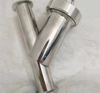 304卫生级不锈钢快装Y型过滤器微孔卡箍斜插式管道滤芯