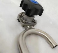 316L不锈钢快装U型三通隔膜阀卡盘快装卫生级阀门单卡三卡隔膜阀