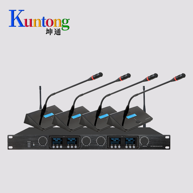 Kuntong坤通KTM-GWM-U804 U段一拖四无线鹅颈话筒 数字液晶界面