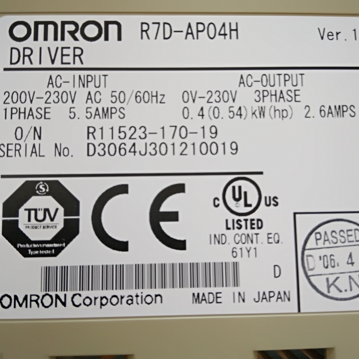 R7D-AP04H Omron/欧姆龙 电机马达 控制器模块