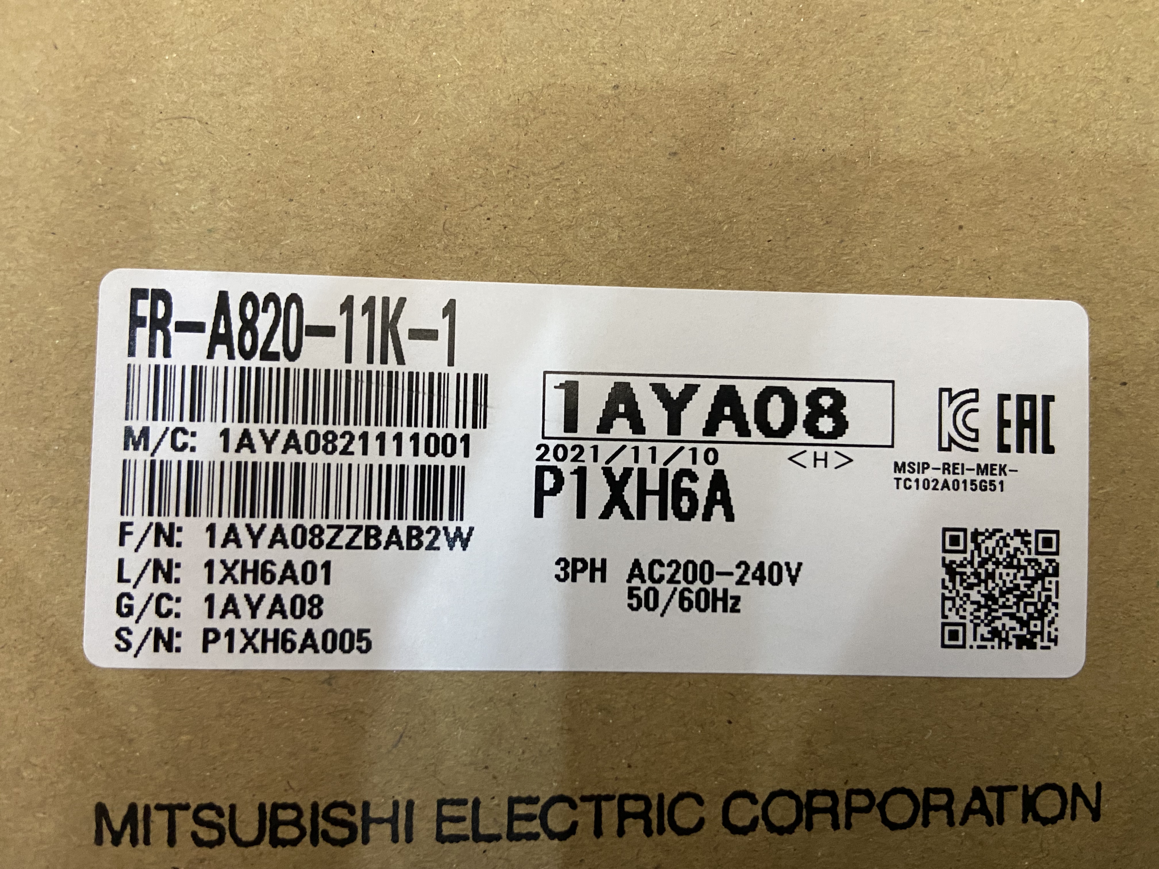 FR-A820-11K-1 Mitsubishi/三菱 变频器