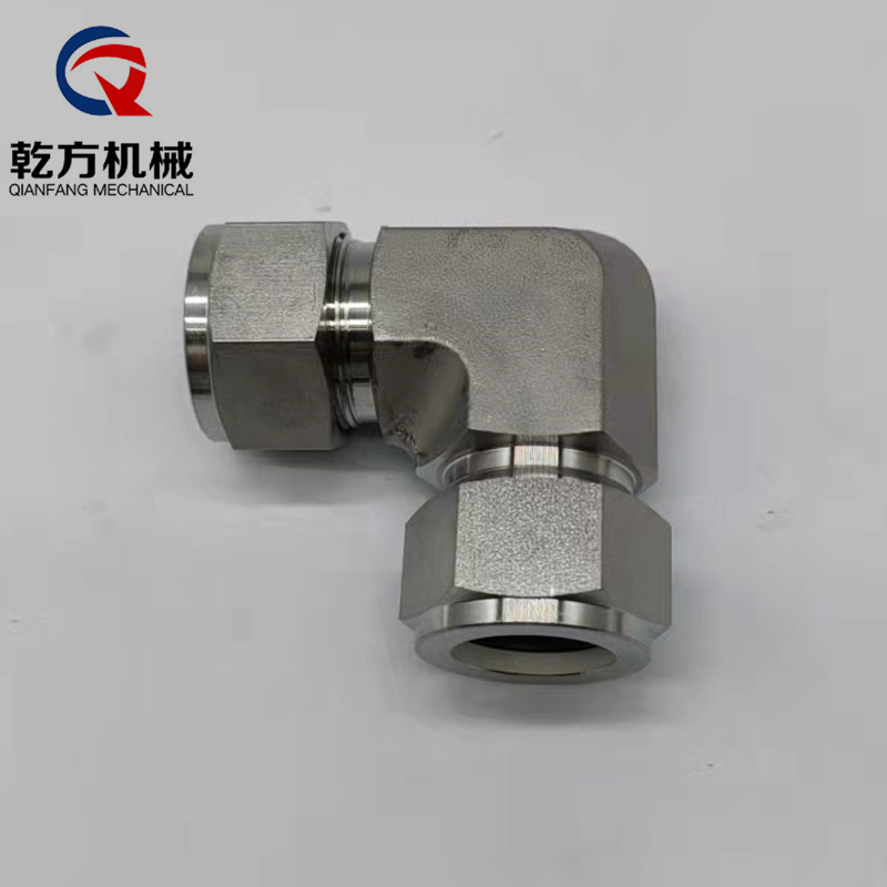 不锈钢304/316L卡套弯头/双相钢2205/2507材质双卡套弯头，L型弯通终端，双卡套直角弯头
