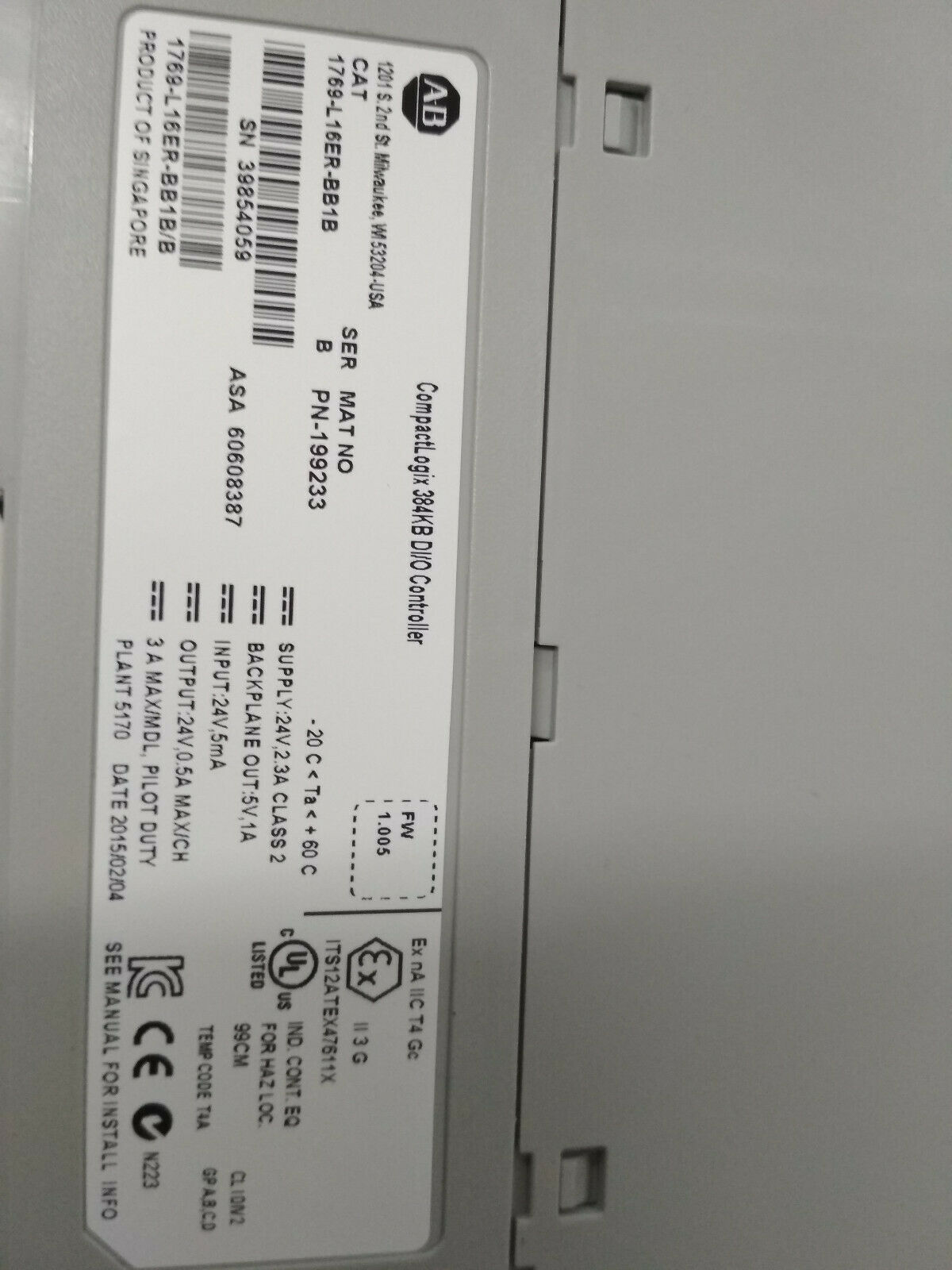 1769-L16er-BB1B AB模块控制器 马达电机 驱动器