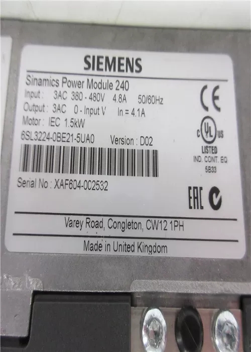 6SL3224-0BE21-5UA0西门子电机马达 控制器模块 正品
