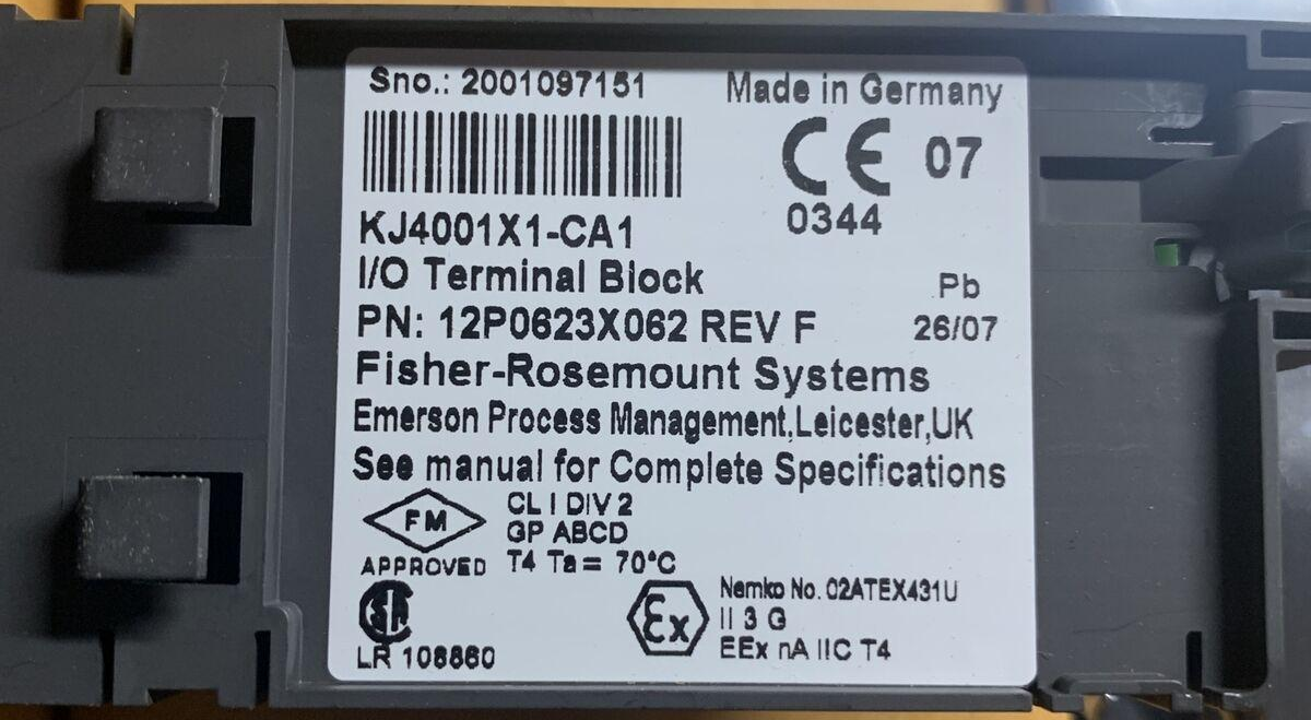KJ4001X1-CA1艾默生控制器模块