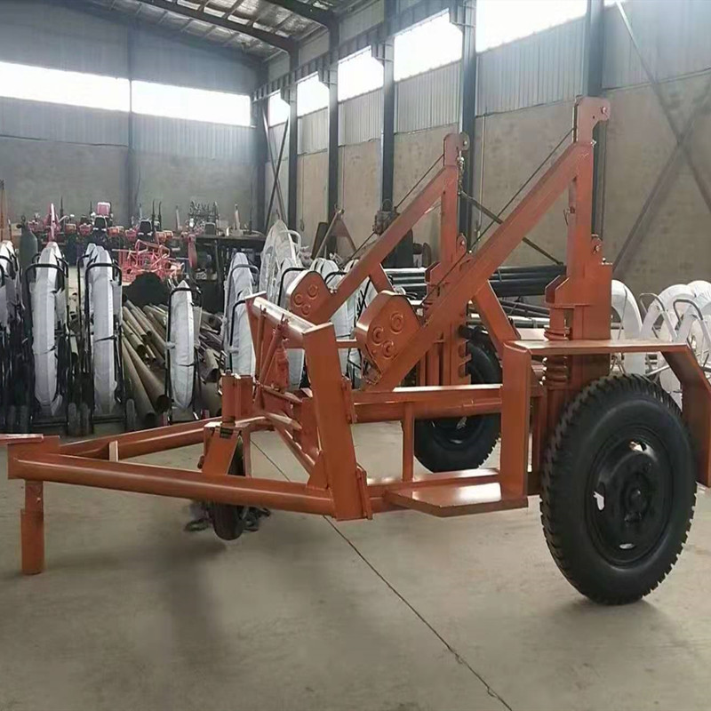 收放两用线缆车5吨8吨手摇式液压线缆盘托运车