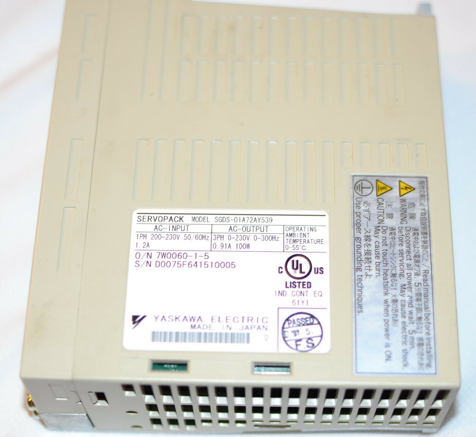 安川sgds-01a72ay539控制器