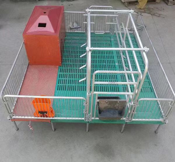 猪场单体母猪复合产床热镀锌大架复合漏粪板钢板食槽