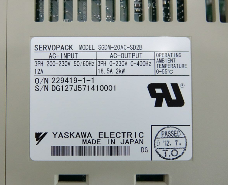 安川sgdm-20ac-sd2b伺服电机